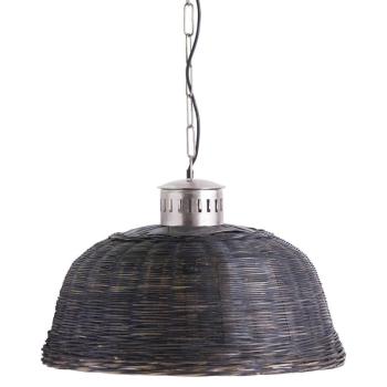Estila Vidiecka dizajnová závesná lampa Xuanzo s prúteným tienidlom 61cm obrázok