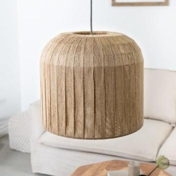 Estila Vidiecka závesná lampa s ratanovým tienidlom v svetlohnedom prevedení 168cm obrázok
