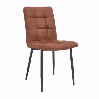 Estila Vintage jedálenská stolička Derris s poťahom z mikrovlákna hnedej farby 87cm obrázok