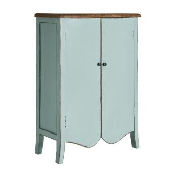 Estila Vintage luxusná konzola Minaret v svetlomodrej farbe s poličkami a dvierkami 106cm obrázok