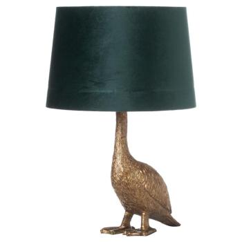 Estila Zlatá stolná lampa Goose Gary v tvare husi so smaragdovo zeleným tienidlom 58cm obrázok
