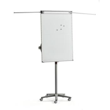Flipchart s magnetickým povrchom DAISY, s kolieskami s brzdou, šedý obrázok