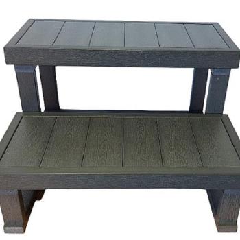 HANSCRAFT Schodíky k vírivke - 2 stupne (šírka 63 cm) - drevoplast/hnedé obrázok