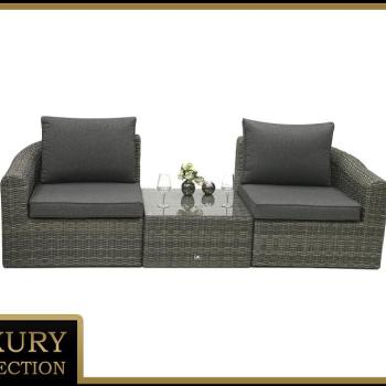 I-zahradninabytek.cz Ratanová modulová zostava BORNEO LUXURY pre 2-3 osoby (sivá) obrázok