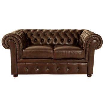 indickynabytok.sk - Pohovka dvojmiestna Chesterfield Comfort z pravej hovädzej kože Brown obrázok