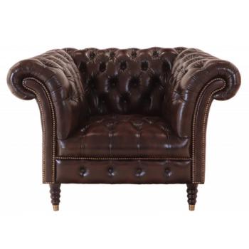 indickynabytok.sk - Pohovka jednomiestna Chesterfield Bath z pravej hovädzej kože Brown obrázok