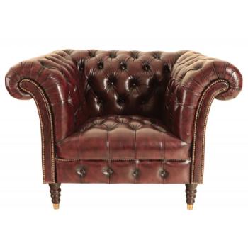 indickynabytok.sk - Pohovka jednomiestna Chesterfield Bath z pravej hovädzej kože New Red obrázok