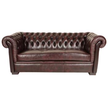 indickynabytok.sk - Pohovka trojmiestna Chesterfield Tiffy z pravej hovädzej kože New Red obrázok