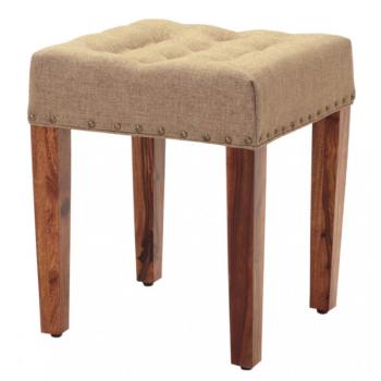 indickynabytok.sk - Polstrovaný taburet s poťahom 40x45x40 indický masív palisander obrázok