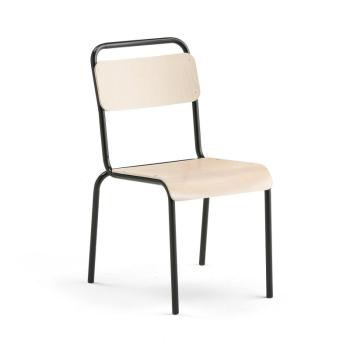 Jedálenská stolička FRISCO, čierny rám, brezový laminát obrázok