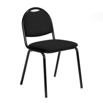 Jedálenská stolička WARREN, čierna koženka / čierna, celková šírka 495 mm obrázok