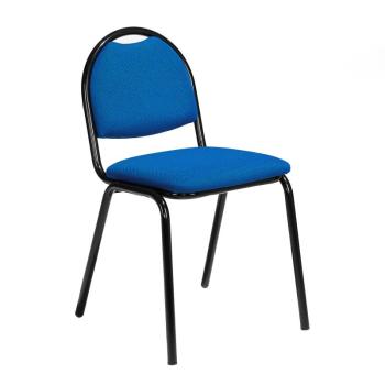 Jedálenská stolička WARREN, modré čalúnenie / čierna, celková šírka 495 mm obrázok