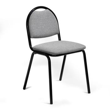 Jedálenská stolička WARREN, šedé čalúnenie / čierna, celková šírka 495 mm obrázok