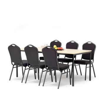 Jedálenská zostava 1x stôl Š 1800 x H 800, breza / čierna, 6x stolička čier obrázok