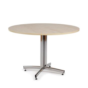Jedálenský stôl SANNA, okrúhly Ø 1100 x V 720 mm, breza / chróm obrázok