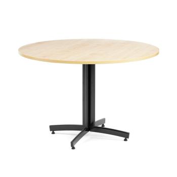 Jedálenský stôl SANNA, okrúhly Ø 1100 x V 720 mm, breza / čierna obrázok