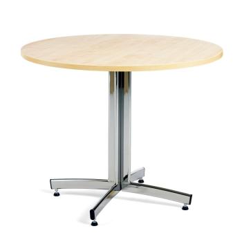 Jedálenský stôl SANNA, okrúhly Ø 900 x V 720 mm, breza / chróm obrázok