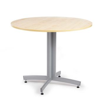 Jedálenský stôl SANNA, okrúhly Ø 900 x V 720 mm, breza / sivá obrázok