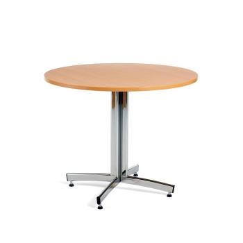 Jedálenský stôl SANNA, okrúhly Ø 900 x V 720 mm, buk / chróm obrázok