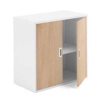 Kancelárska skriňa MODULUS, 800x800x400 mm, biela / dub obrázok