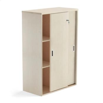Kancelárska skriňa s posuvnými dverami MODULUS, 1200x800 mm, breza obrázok
