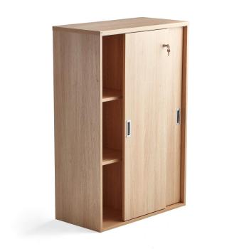 Kancelárska skriňa s posuvnými dverami MODULUS, 1200x800 mm, dub obrázok