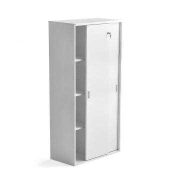 Kancelárska skriňa s posuvnými dverami MODULUS, 1600x800 mm, biela obrázok