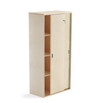 Kancelárska skriňa s posuvnými dverami MODULUS, 1600x800 mm, breza obrázok