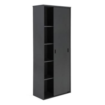 Kancelárska skriňa s posuvnými dverami MODULUS, 2000x800 mm, čierna obrázok