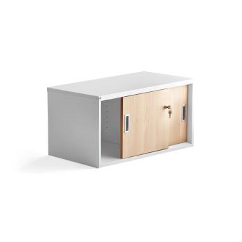 Kancelárska skriňa s posuvnými dverami MODULUS, 400x800 mm, biela / dub obrázok