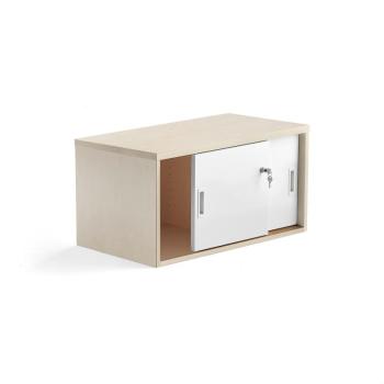 Kancelárska skriňa s posuvnými dverami MODULUS, 400x800 mm, breza / biela obrázok