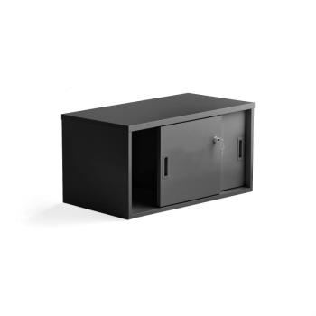 Kancelárska skriňa s posuvnými dverami MODULUS, 400x800 mm, čierna obrázok