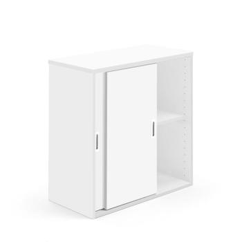 Kancelárska skriňa s posuvnými dverami MODULUS, 800x800 mm, biela obrázok