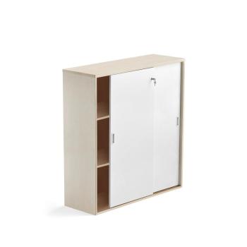 Kancelárska skriňa s posuvnými dverami MODULUS XL, 1200x1200mm, breza,biela obrázok