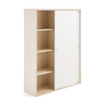 Kancelárska skriňa s posuvnými dverami MODULUS XL, 1600x1200 mm, breza / biela obrázok