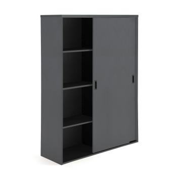 Kancelárska skriňa s posuvnými dverami MODULUS XL, 1600x1200 mm, čierna obrázok