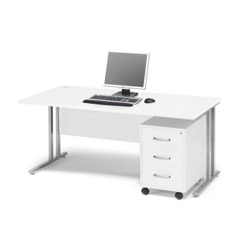 Kancelárska zostava Flexus: stôl 1600x800 mm + kancelársky kontajner, biela obrázok
