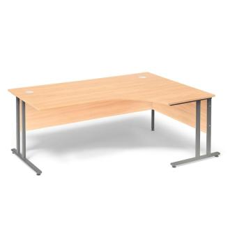 Kancelársky pracovný stôl FLEXUS, pravý rohový, 1800x1200 mm, buk obrázok