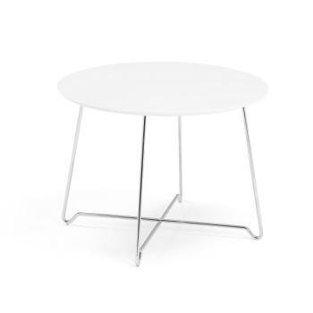 Kaviarenský stolík IRIS, výška 510 mm, chróm / biela obrázok