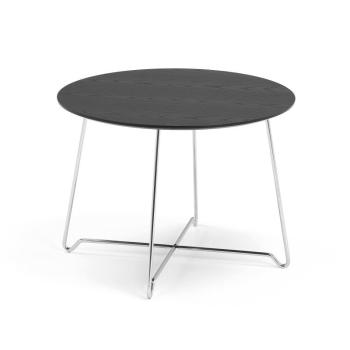 Kaviarenský stolík IRIS, výška 510 mm, chróm / čierna obrázok