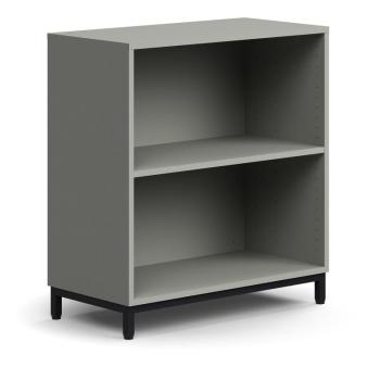 Knižnica QBUS, 1 polica, na nožičkách, 868x800x400 mm, čierna, svetlošedá obrázok
