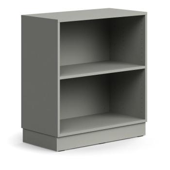 Knižnica QBUS, 1 polica, so soklom, 868x800x400 mm, svetlošedá obrázok