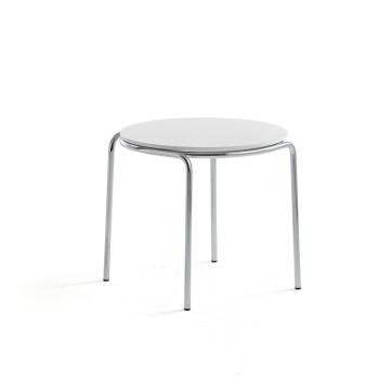 Konferenčný stolík ASHLEY, Ø570 x 470 mm, chróm, biela obrázok