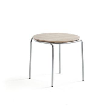 Konferenčný stolík ASHLEY, Ø570 x 470 mm, chróm, jaseň obrázok