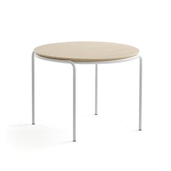 Konferenčný stolík ASHLEY, Ø770 x 530 mm, biela, breza obrázok