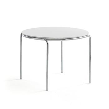 Konferenčný stolík ASHLEY, Ø770 x 530 mm, chróm, biela obrázok