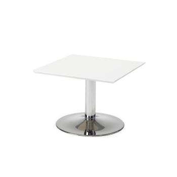 Konferenčný stolík CROSBY, 700x700x500 mm, biela / chróm obrázok