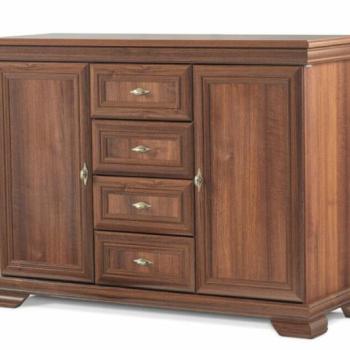 KONSIMO Komoda IMPERIO 4 zásuvky hnedá 128 x 97 x 46 cm obrázok