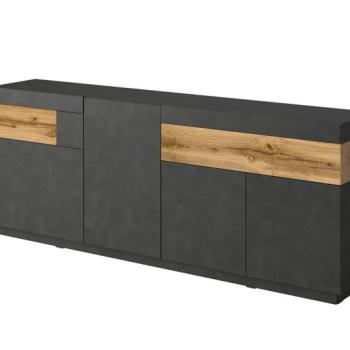 KONSIMO Komoda SILKE 3 zásuvky antracitový dub 219 x 85 x 40 cm obrázok