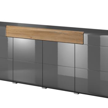 KONSIMO Komoda TOLEDO antracitový dub 208 x 83 x 39 cm obrázok